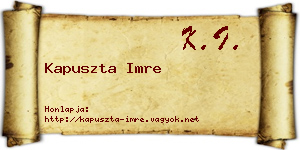 Kapuszta Imre névjegykártya
